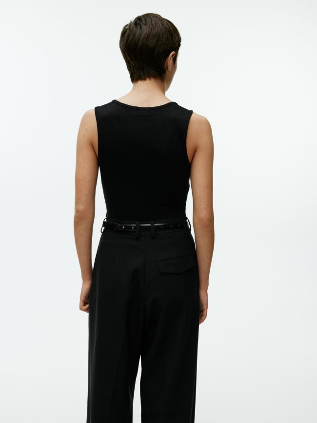 ملابس عبد اللطيف ARKET نحيف أعلى خزان الضلع أسود BXB848364