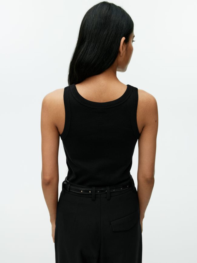 ملابس عبد اللطيف ARKET نحيف أعلى خزان الضلع أسود BXB848384