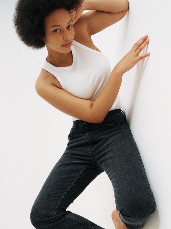 ملابس عبد اللطيف ARKET نحيف أعلى خزان الضلع المتسابق أبيض BXB848275