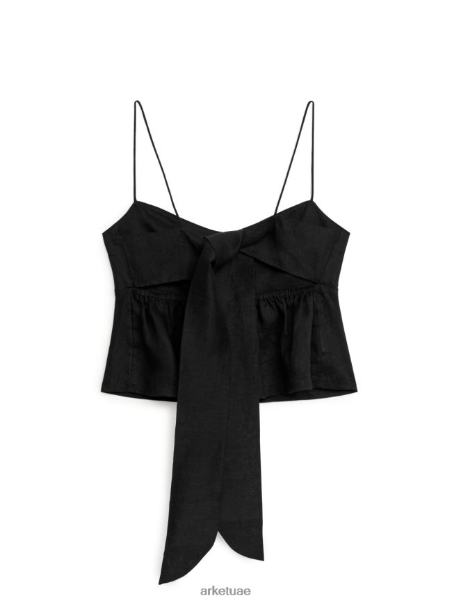 ملابس عبد اللطيف ARKET نحيف الجزء العلوي بشريط ربط خلفي أسود BXB84838