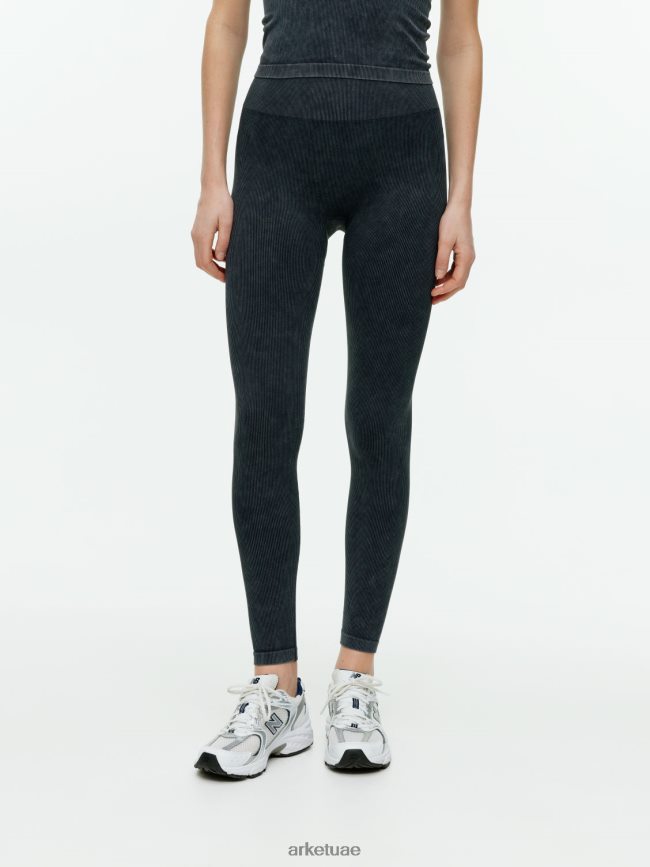 ملابس عبد اللطيف ARKET نحيف الجوارب مضلع سلس مغسول باللون الأسود BXB848508