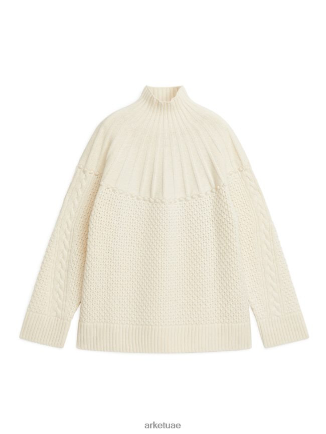 ملابس عبد اللطيف ARKET نحيف الطائر كابل الصوف قبالة الأبيض BXB848434