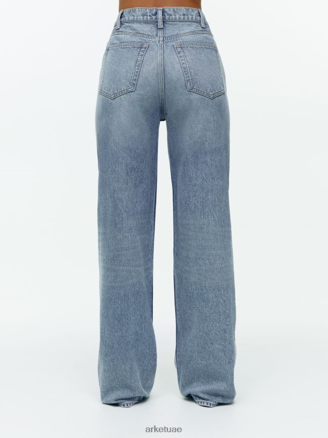 ملابس عبد اللطيف ARKET نحيف القيقب عالية الجينز واسعة غسلها باللون الأزرق BXB848159