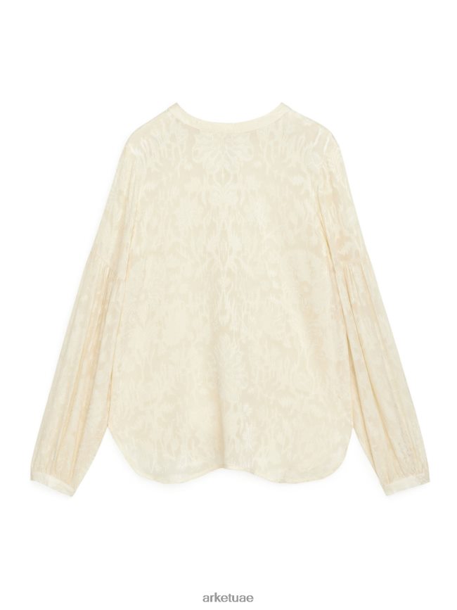 ملابس عبد اللطيف ARKET نحيف بلوزة جاكار زهرية قبالة الأبيض BXB84868