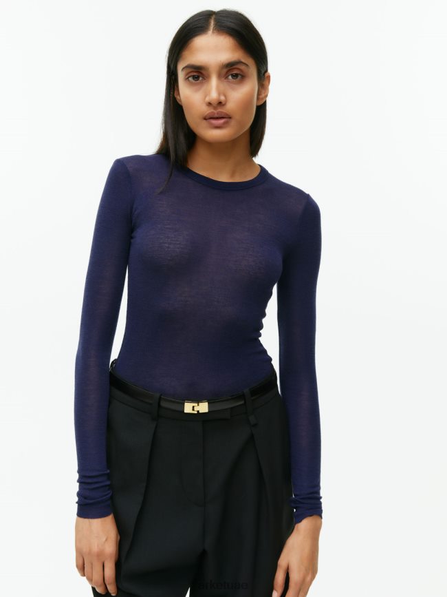 ملابس عبد اللطيف ARKET نحيف بلوزة ميرينو بأكمام طويلة أزرق غامق BXB848346