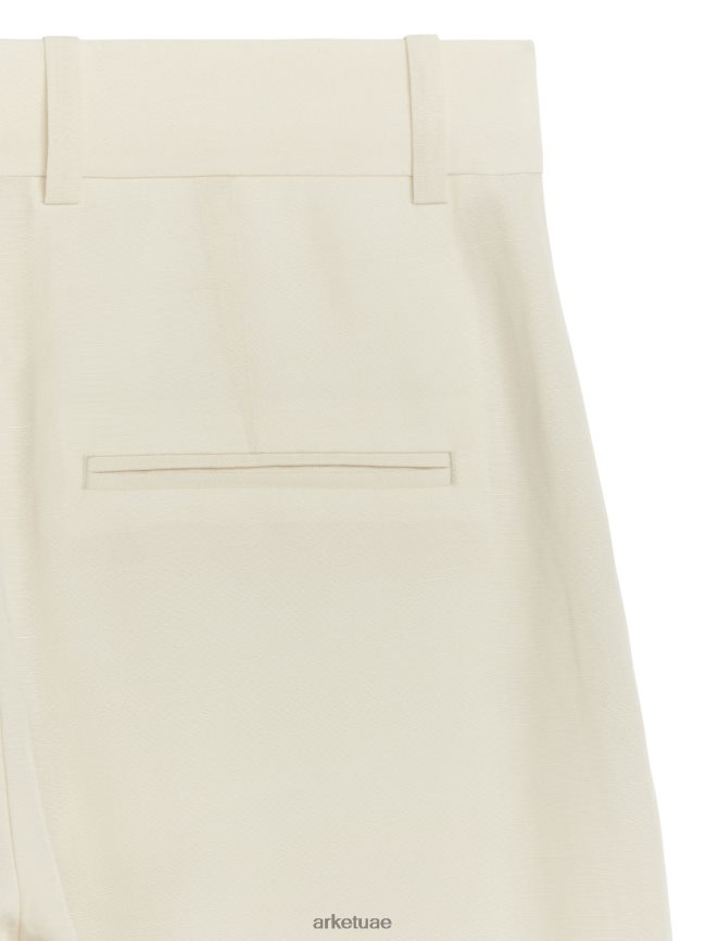 ملابس عبد اللطيف ARKET نحيف بنطلون من الكتان اللايوسل أبيض مصفر BXB848203