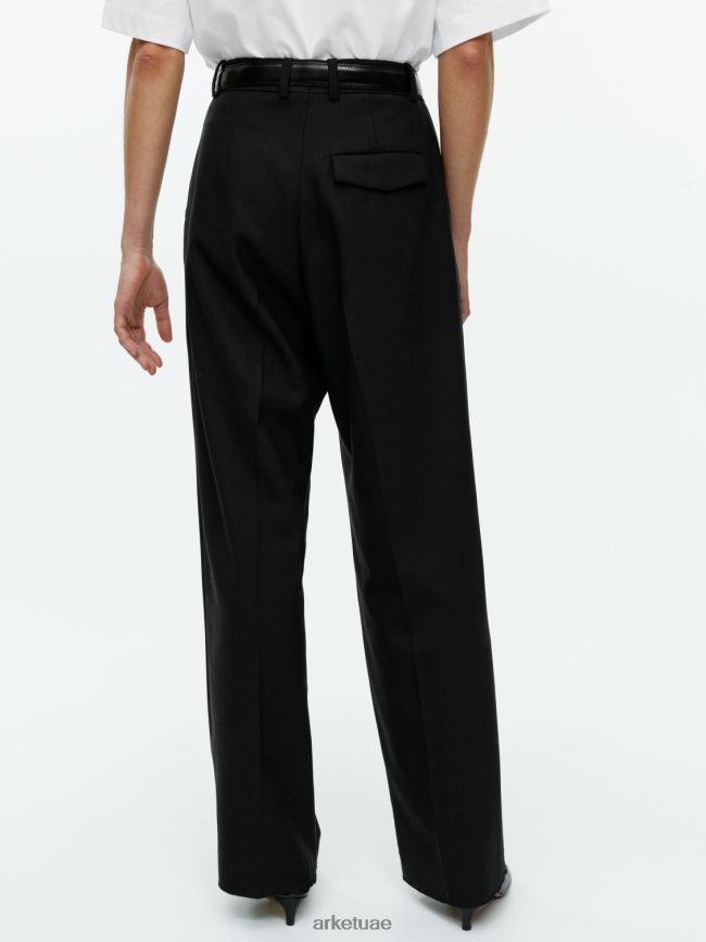 ملابس عبد اللطيف ARKET نحيف بنطلون من مزيج الصوف أسود BXB848208