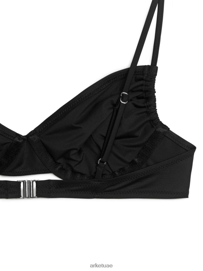 ملابس عبد اللطيف ARKET نحيف بيكيني علوي سلكي أسود BXB848606