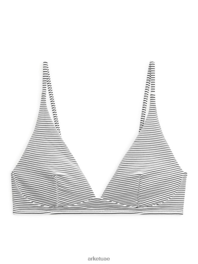 ملابس عبد اللطيف ARKET نحيف بيكيني علوي مخطط ابيض ازرق BXB848625