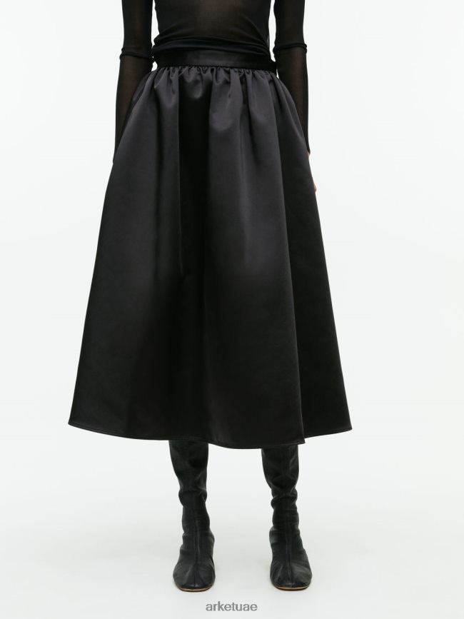 ملابس عبد اللطيف ARKET نحيف تنورة التفتا أسود BXB848266