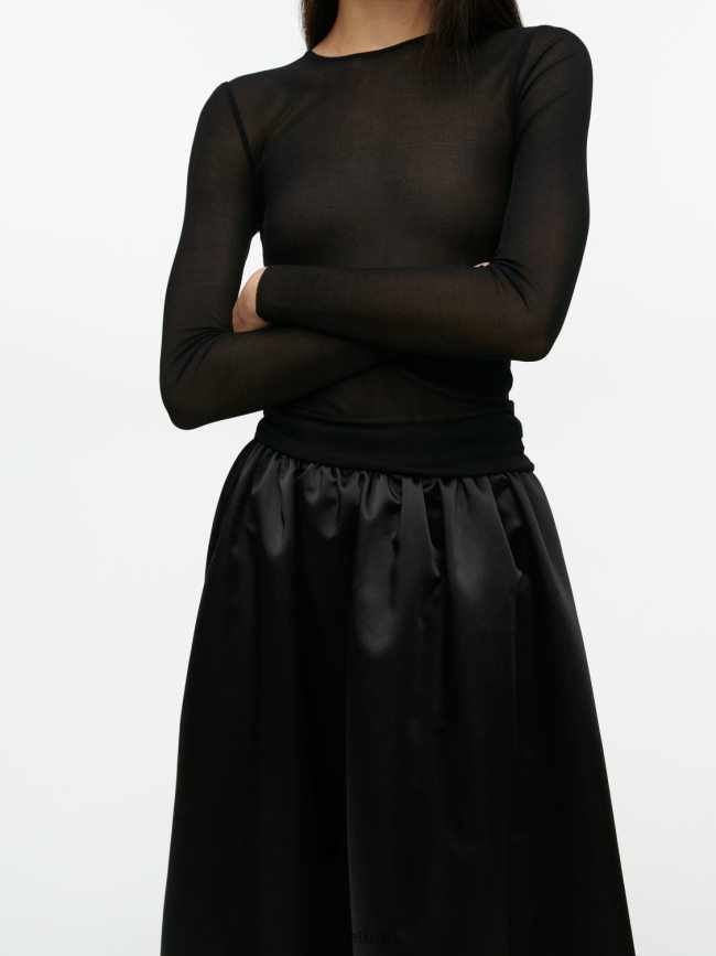 ملابس عبد اللطيف ARKET نحيف تنورة التفتا أسود BXB848266