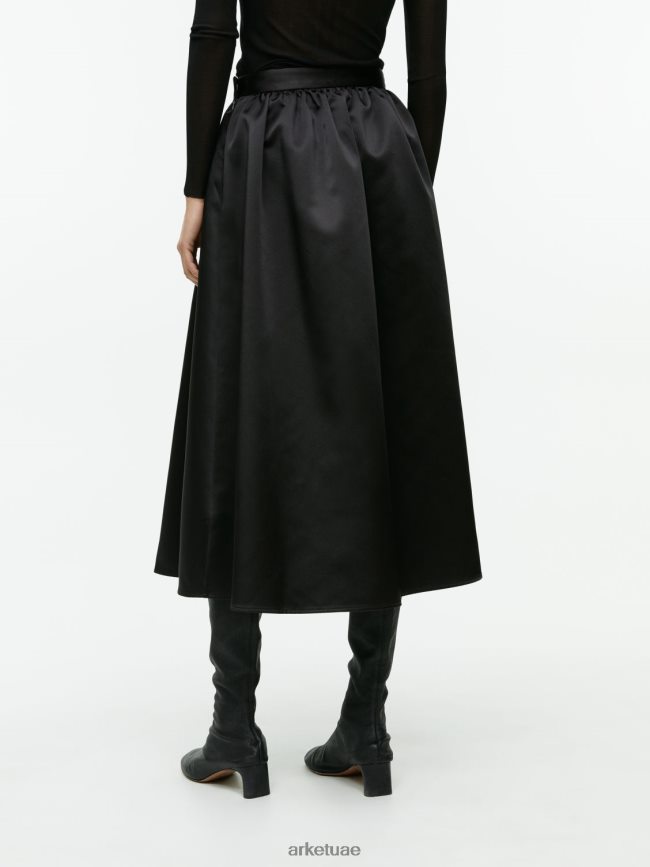 ملابس عبد اللطيف ARKET نحيف تنورة التفتا أسود BXB848266