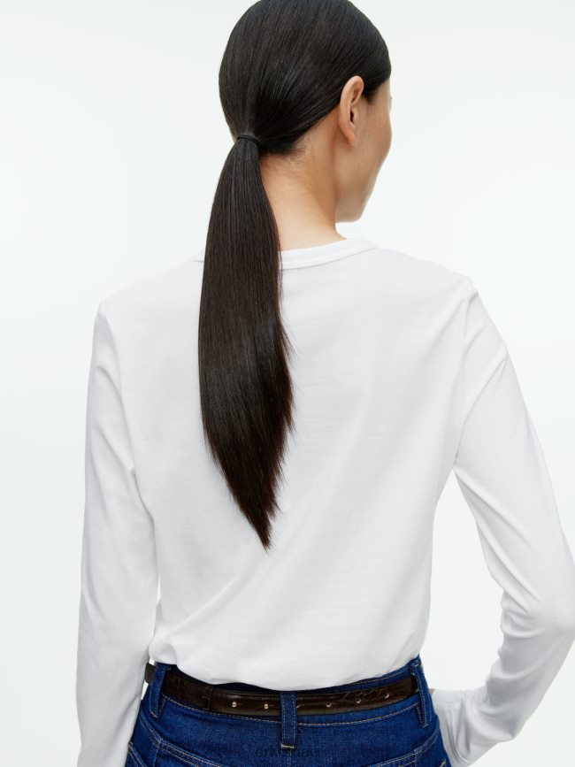 ملابس عبد اللطيف ARKET نحيف تي شيرت بأكمام طويلة أبيض BXB848391