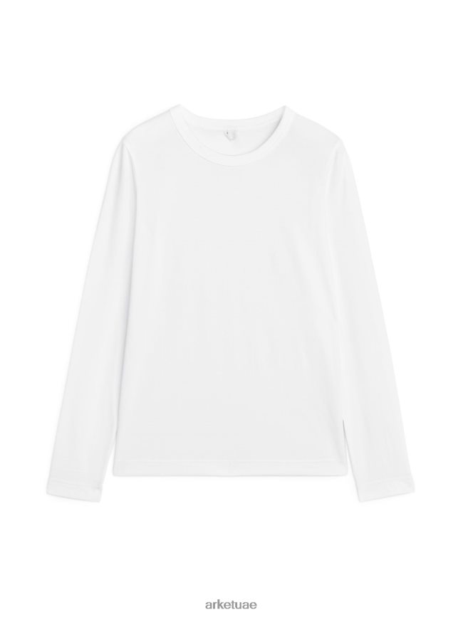 ملابس عبد اللطيف ARKET نحيف تي شيرت بأكمام طويلة أبيض BXB848391