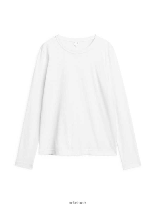 ملابس عبد اللطيف ARKET نحيف تي شيرت بأكمام طويلة أبيض BXB848391