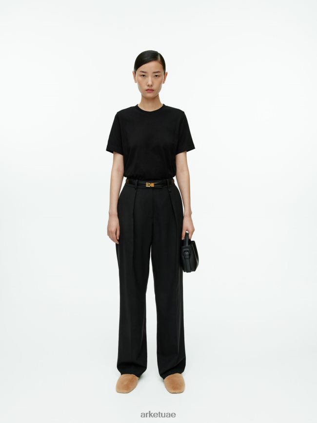 ملابس عبد اللطيف ARKET نحيف تي شيرت برقبة دائرية أسود BXB848280