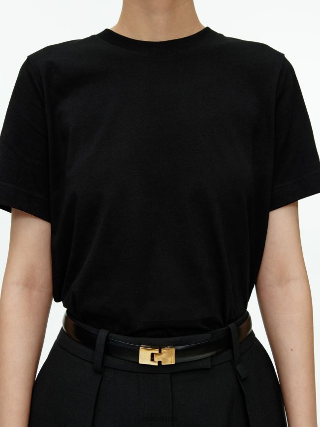 ملابس عبد اللطيف ARKET نحيف تي شيرت برقبة دائرية أسود BXB848280