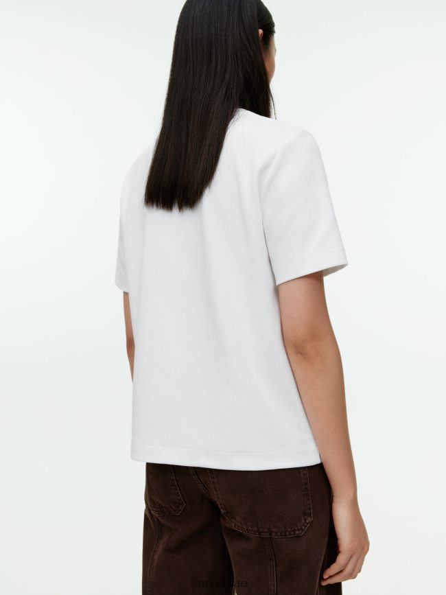 ملابس عبد اللطيف ARKET نحيف تي شيرت ثقيل الوزن أبيض BXB848339