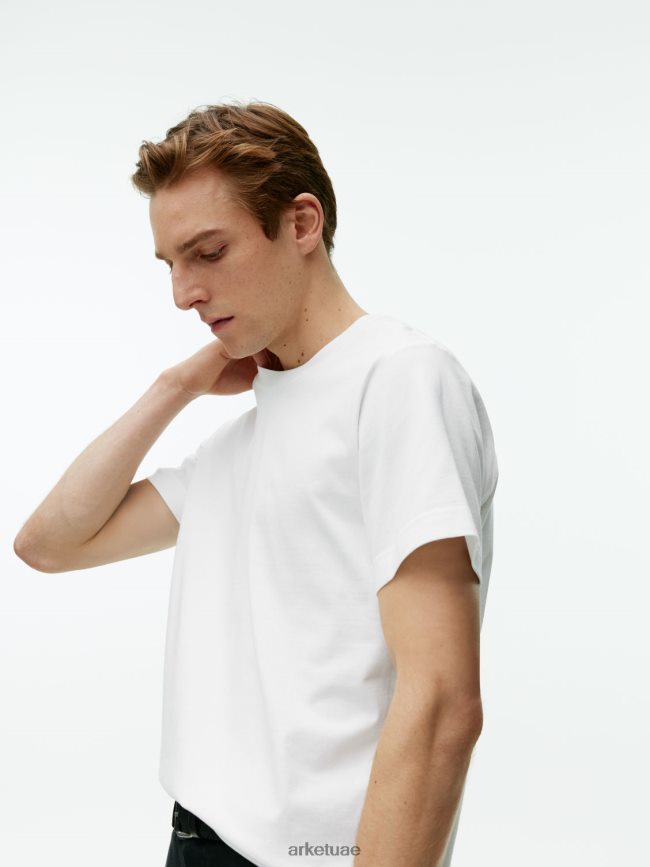 ملابس عبد اللطيف ARKET نحيف تي شيرت ثقيل الوزن أبيض BXB848995