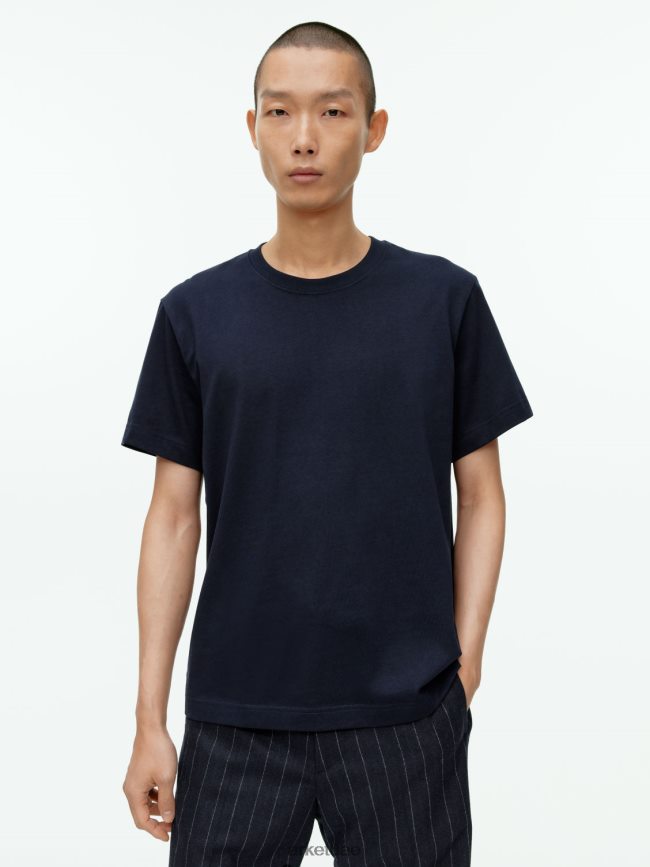 ملابس عبد اللطيف ARKET نحيف تي شيرت ثقيل الوزن أزرق غامق BXB848999