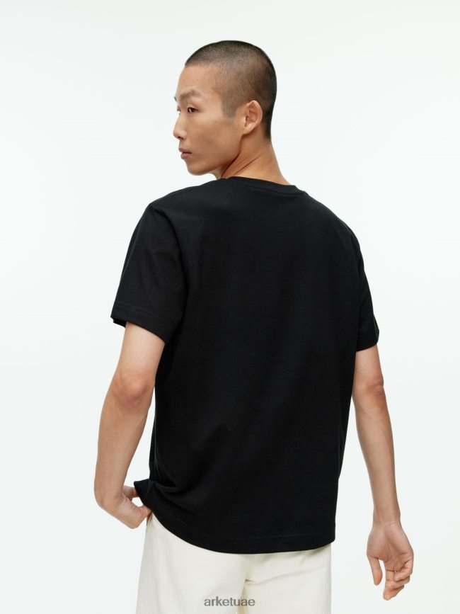 ملابس عبد اللطيف ARKET نحيف تي شيرت ثقيل الوزن أسود BXB848998