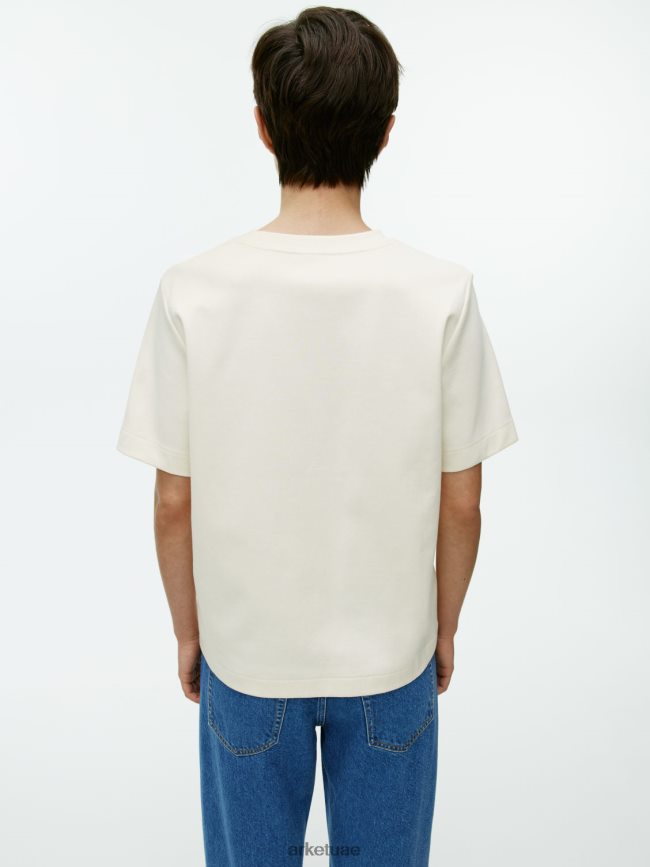 ملابس عبد اللطيف ARKET نحيف تي شيرت ثقيل الوزن قبالة الأبيض BXB848316