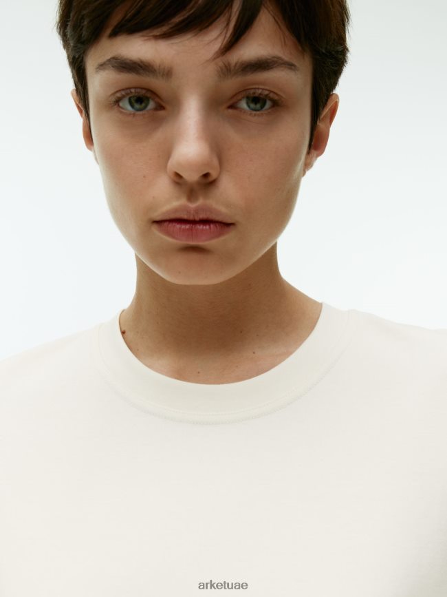 ملابس عبد اللطيف ARKET نحيف تي شيرت ثقيل الوزن قبالة الأبيض BXB848316