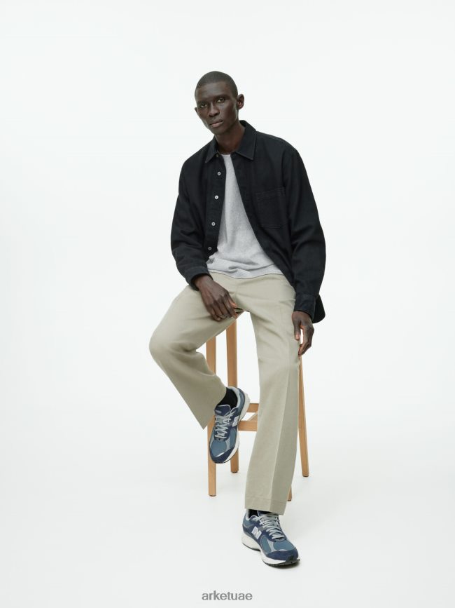 ملابس عبد اللطيف ARKET نحيف تي شيرت ثقيل الوزن مزيج رمادي فاتح BXB848997