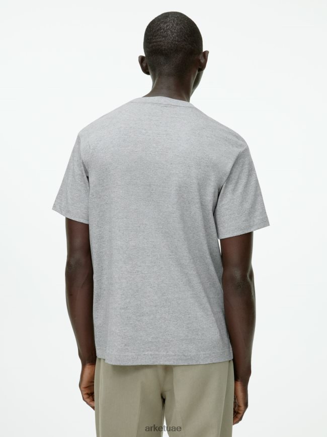 ملابس عبد اللطيف ARKET نحيف تي شيرت ثقيل الوزن مزيج رمادي فاتح BXB848997