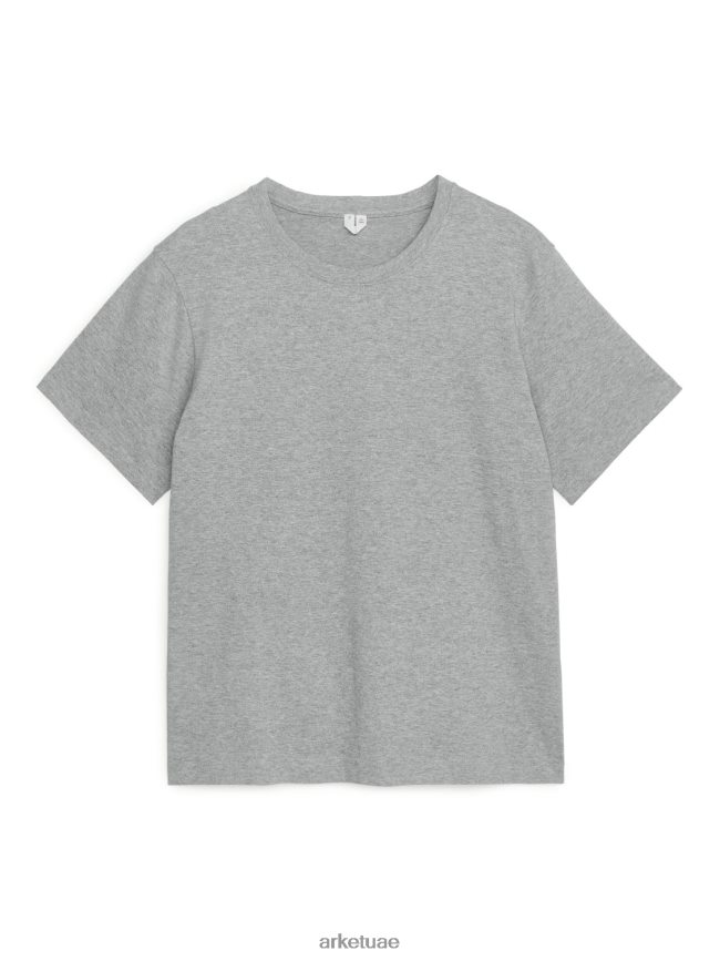 ملابس عبد اللطيف ARKET نحيف تي شيرت ثقيل الوزن مزيج رمادي فاتح BXB848997