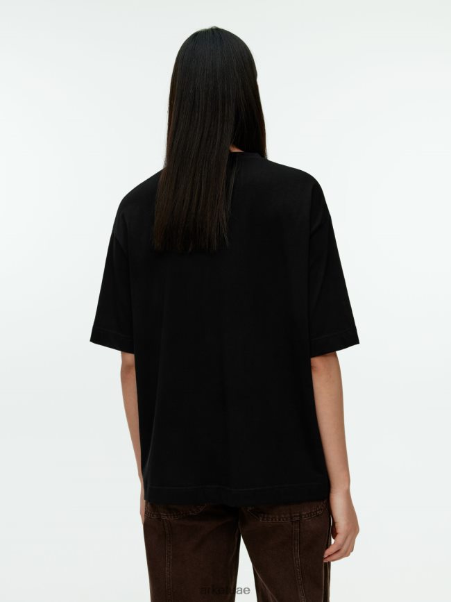 ملابس عبد اللطيف ARKET نحيف تي شيرت كبير الحجم أسود BXB848389