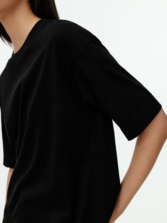 ملابس عبد اللطيف ARKET نحيف تي شيرت كبير الحجم أسود BXB848389