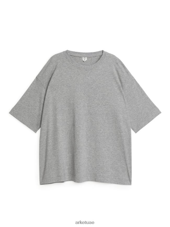 ملابس عبد اللطيف ARKET نحيف تي شيرت كبير الحجم مزيج الرمادي BXB848276