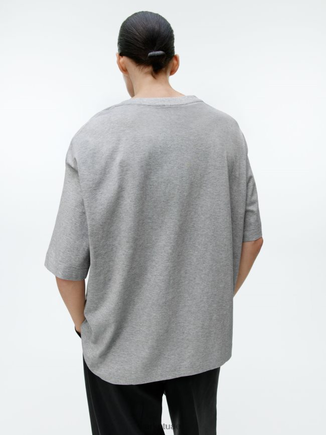 ملابس عبد اللطيف ARKET نحيف تي شيرت كبير الحجم مزيج الرمادي BXB848276