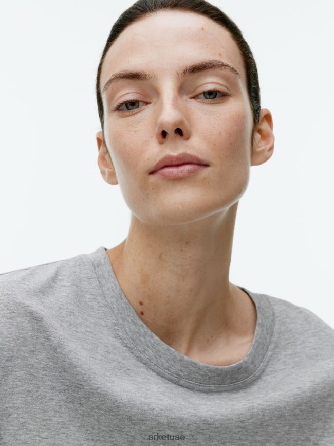 ملابس عبد اللطيف ARKET نحيف تي شيرت كبير الحجم مزيج الرمادي BXB848276