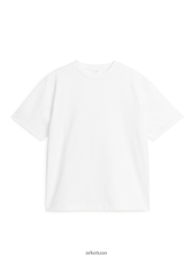 ملابس عبد اللطيف ARKET نحيف تي شيرت متشابك أبيض BXB8481008