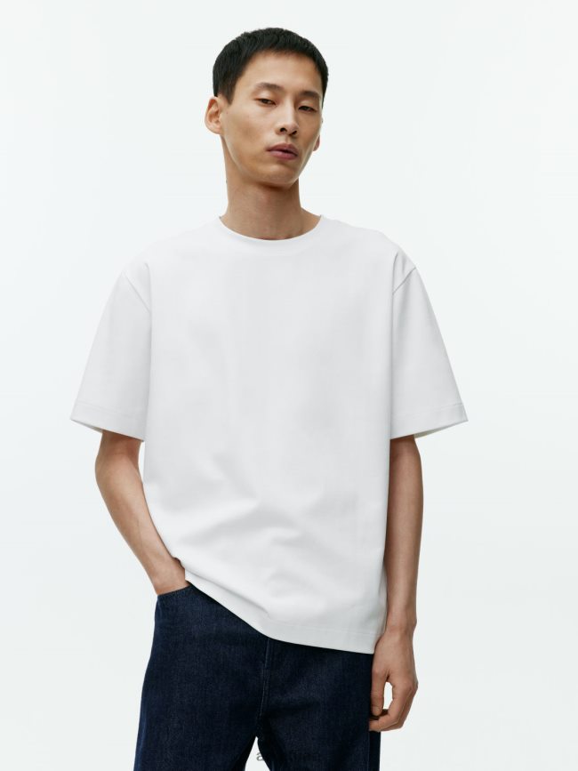 ملابس عبد اللطيف ARKET نحيف تي شيرت متشابك أبيض BXB8481008