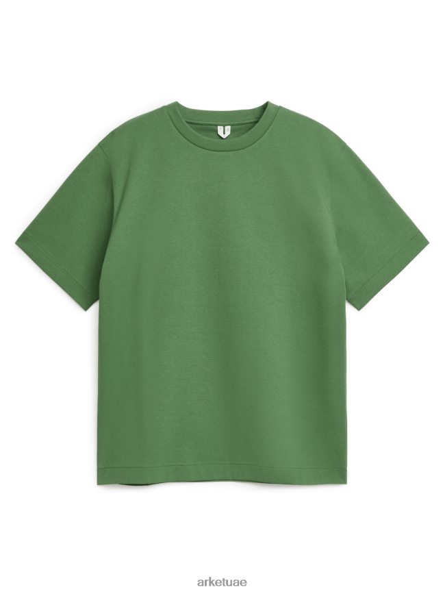 ملابس عبد اللطيف ARKET نحيف تي شيرت متشابك أخضر BXB8481025