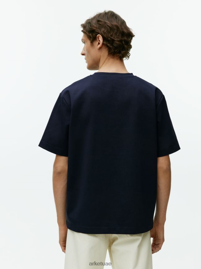 ملابس عبد اللطيف ARKET نحيف تي شيرت متشابك أزرق غامق BXB8481009