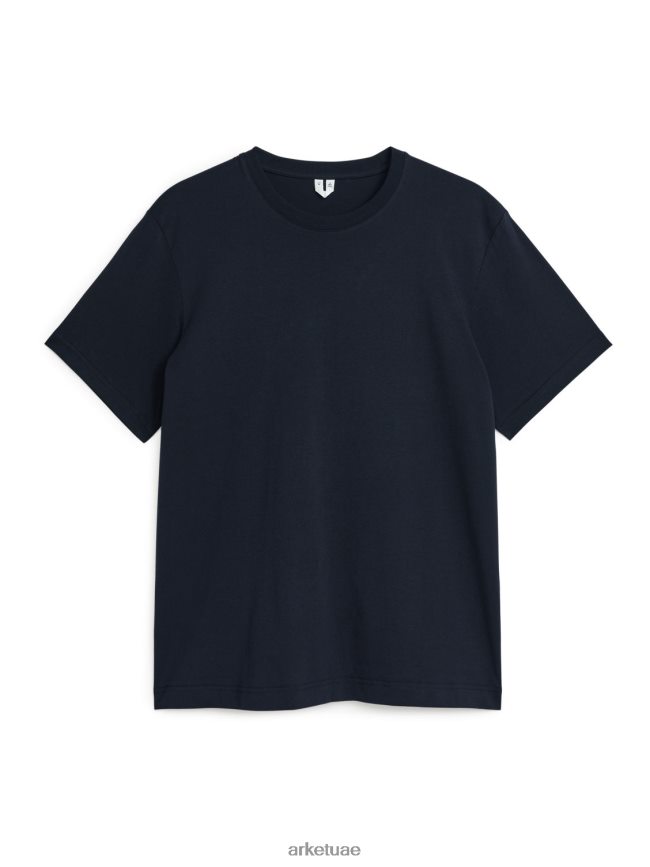 ملابس عبد اللطيف ARKET نحيف تي شيرت متوسط ​​الوزن أزرق غامق BXB848991