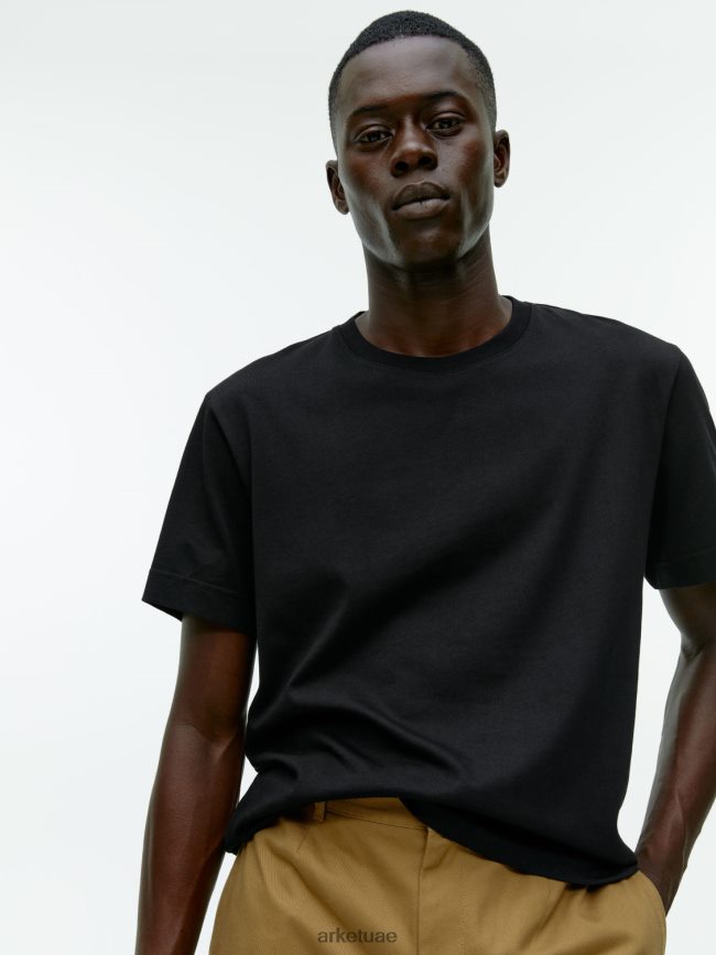 ملابس عبد اللطيف ARKET نحيف تي شيرت متوسط ​​الوزن أسود BXB848992