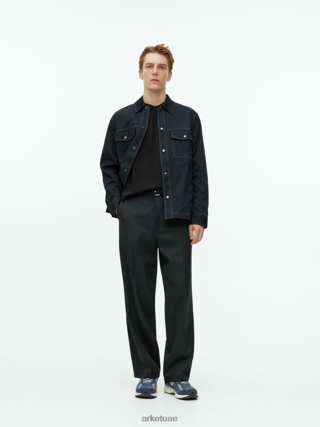 ملابس عبد اللطيف ARKET نحيف تي شيرت متوسط ​​الوزن أسود BXB848992