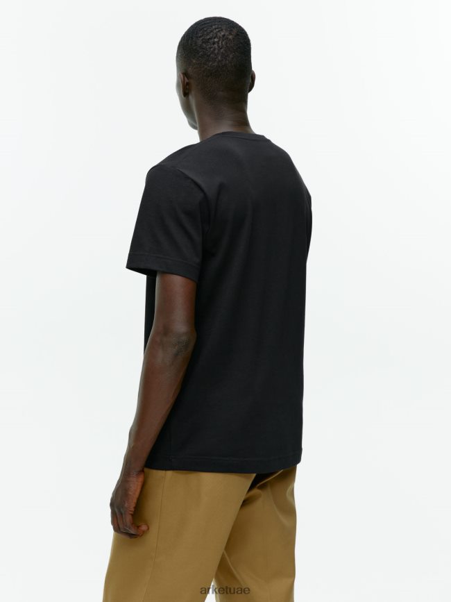 ملابس عبد اللطيف ARKET نحيف تي شيرت متوسط ​​الوزن أسود BXB848992
