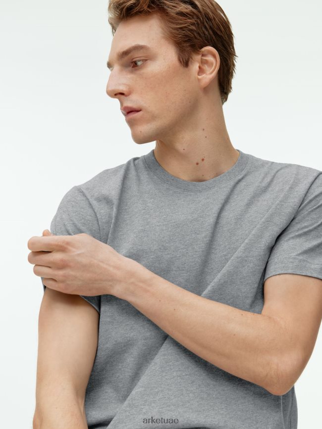 ملابس عبد اللطيف ARKET نحيف تي شيرت متوسط ​​الوزن مزيج الرمادي BXB848988