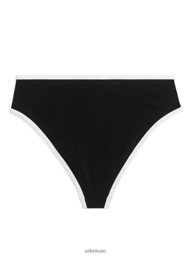 ملابس عبد اللطيف ARKET نحيف جزء سفلي بيكيني عالي الخصر أسود/أبيض BXB848600