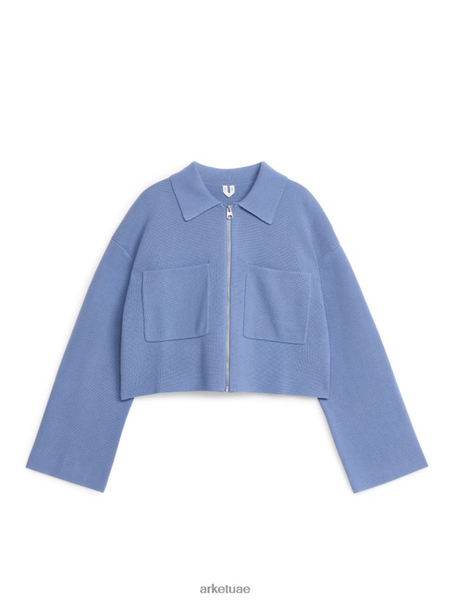 ملابس عبد اللطيف ARKET نحيف سترة قطنية محبوكة أزرق BXB848416