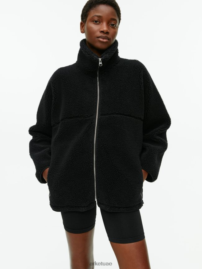 ملابس عبد اللطيف ARKET نحيف سترة كومة عالية الرقبة أسود BXB848483