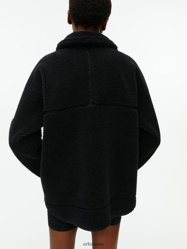 ملابس عبد اللطيف ARKET نحيف سترة كومة عالية الرقبة أسود BXB848483