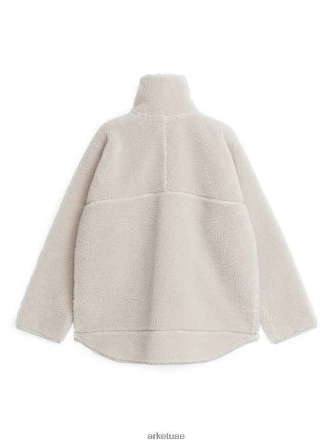 ملابس عبد اللطيف ARKET نحيف سترة كومة عالية الرقبة قبالة الأبيض BXB848482