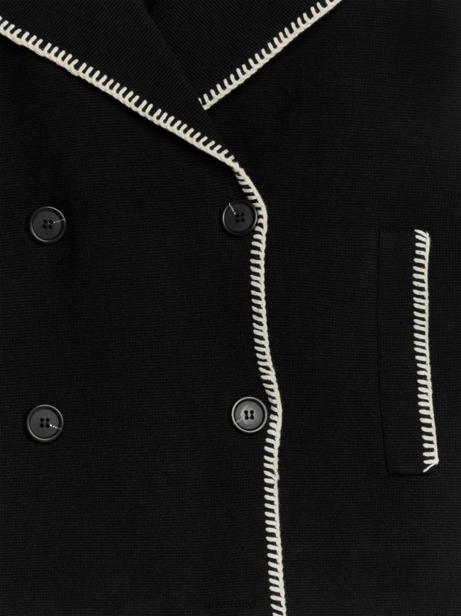 ملابس عبد اللطيف ARKET نحيف سترة محبوكة بخياطة متباينة أسود/أبيض BXB848415